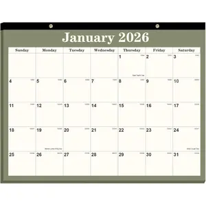 Desk Calendar 2026 - 18 Months Calendar 2026-2027 from January 2026 to June 2027, Thick Paper for Office Home School Organizing, 14" X 11", Cyan