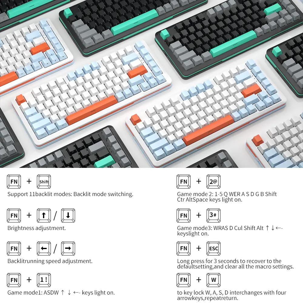 ZIFRIEND S82 82 Keys Gasket Mechanical Keyboard Wired 75% Layout