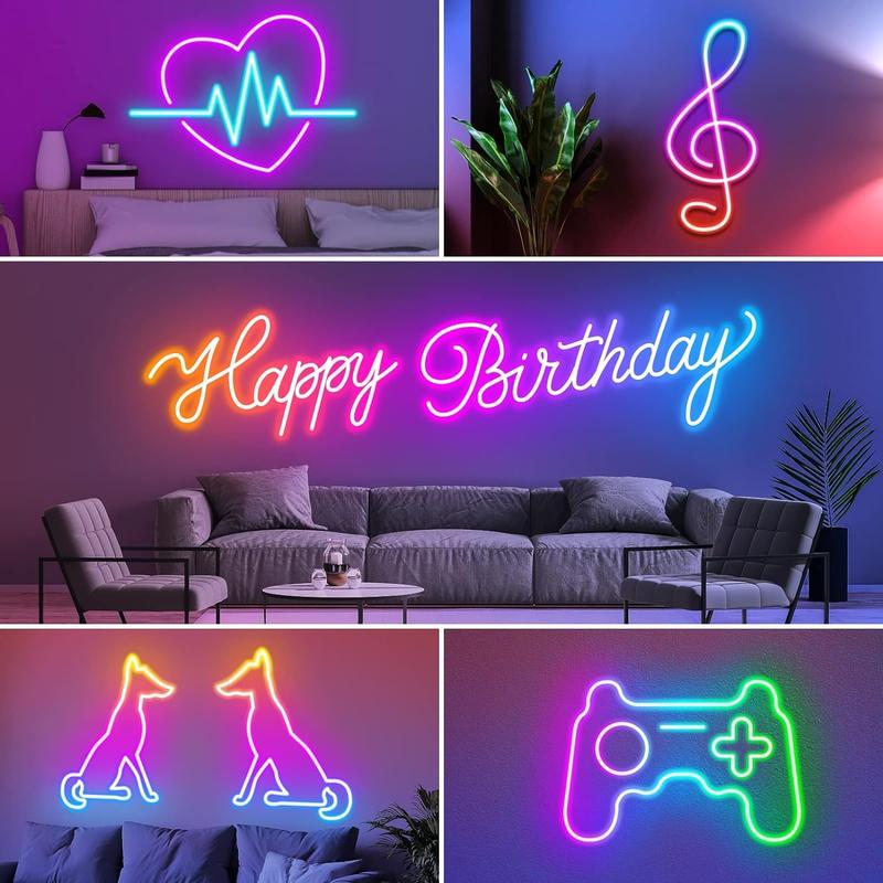 SINLEY Led Neon Rope Lights 200FT,Control with App/Remote,Flexible Led Rope Lights,Multiple Modes,IP68 Outdoor RGB Neon Lights Waterproof,Music Sync Gaming Led Strip Lights for Bedroom Indoor