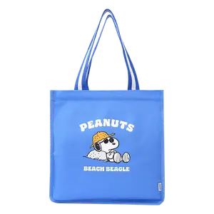 [Limited Edition New Product] Miniso Snoopy Coastal Diary Series Square Shoulder Shopping Bag, Versatile, Eco-Friendly, Large Capacity