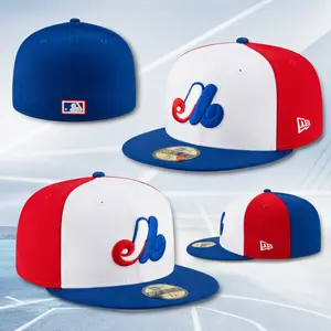 New Era 59FIFTY Montreal Expos Cooperstown Cap – White Crown Red & Blue Fitted Hat with Retro “M” Logo
