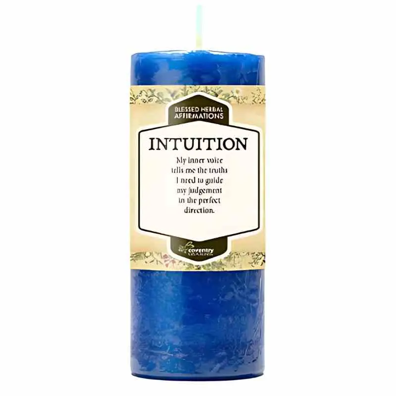 Affirmation Pillar Aromatherapy Candle - Lavender Oil Scented Household Candle, Self-Improvement Intuitive Aid, Supports Intuition, Guides Judgment, Aids Insight for Problem Solving, 2" x 4", 40 Hours Burn Time, Home Decor Home Supply, Affirmation Candle,