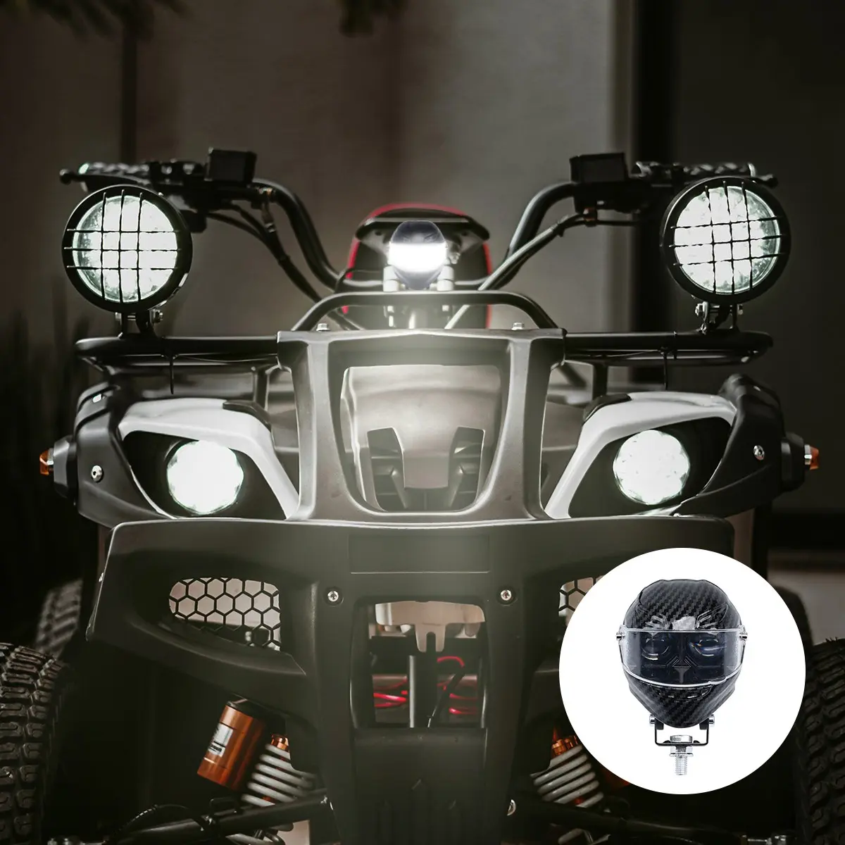 Fog Lights For Motorcycle Waterproof Lamp Helmet Shaped Double Color Flash Motorcycle Driving Lights For Road Touring Outdoor