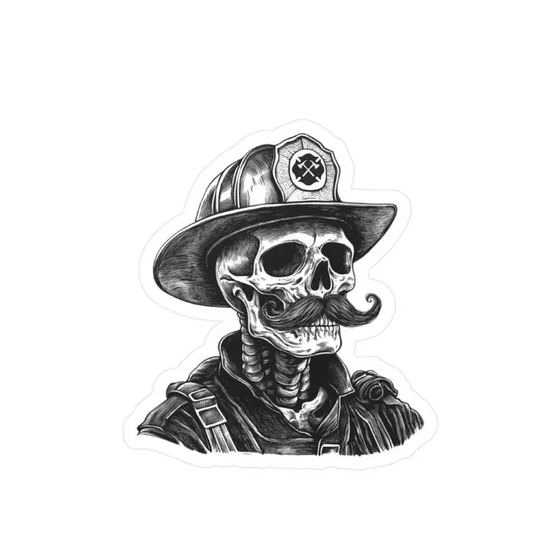 Skeleton firefighter vinyl sticker | Firefighting Humor Sticker | Unique Fireman Gift/ funny firefighter sticker