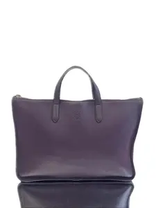 Pre-owned leather Handbags Loewe Business Tote in Purple Grained Calfskin with