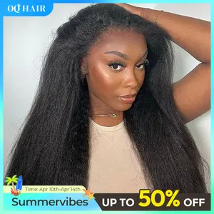 [Wear Go HALF-Wig] OQ HAIR Kinky Straight Human Hair Half Wig Seamless Flip Over Wig 3 IN 1 Wear Go Glueless Wig Invisible Hair dealsforyoudaysline Beginner Friendly Vacation Hair Outdoorfun