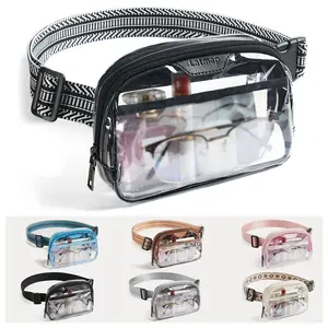LATMAP 2L Clear Fanny Packs Belt Bag Purse Shoulder Bag, Versatile Crossbody Bags for Women Men, Compact Waist Pack Sling Chest Bum Bag for Travel Essentials Work Hiking, Great Gifts for Birthdays Holidays