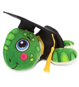 DOLLIBU Classic Polyester Graduation Sea Turtle Stuffed Toy - Graduation Day Cuddles & Snuggles Companion, Removable Hat, 7l x 6w x 3h in House Decoration