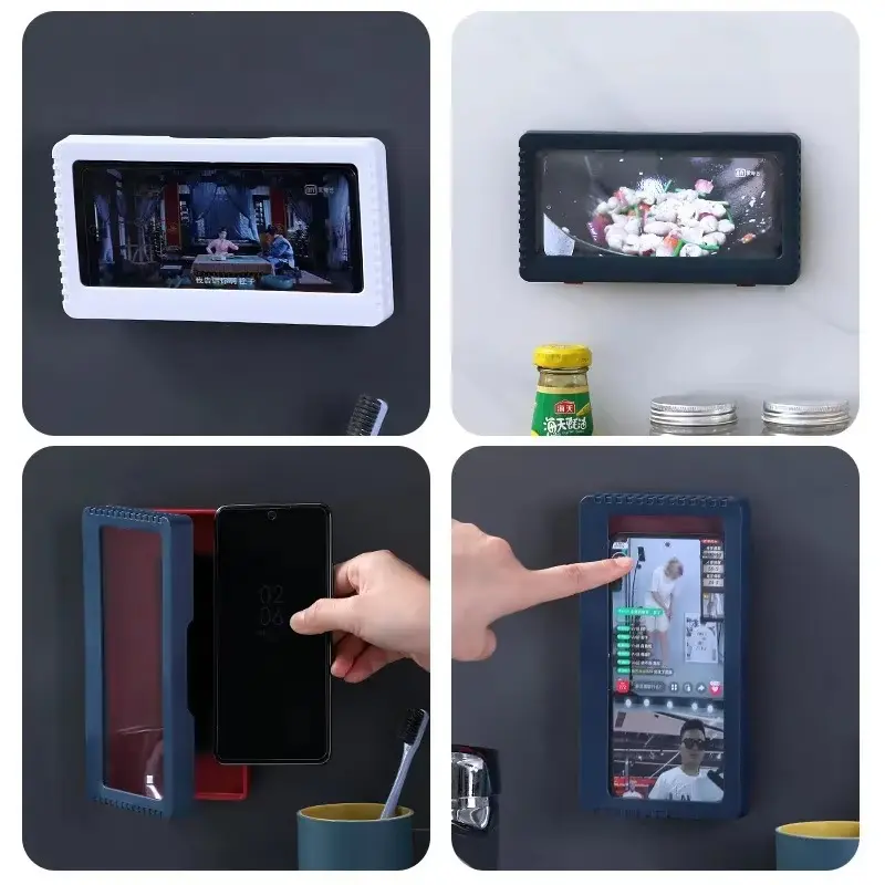 1pc Hands-free gadget for the kitchen Waterproof shower case for the bathroom Sealed protection for touch screen phone holder