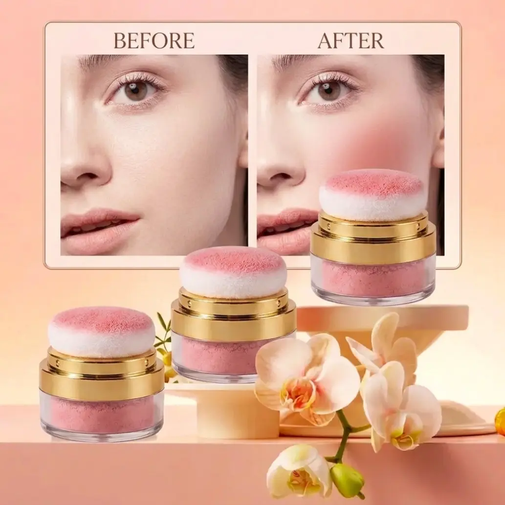 3 color blush,makeup set kit,Lazy blush, quick makeup, with a small mirror, makeup at any time, enhance color, cosmetics,Valentine's Day gift，Holiday gift summerwins