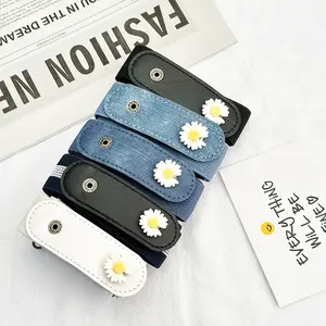 Hot sale elastic and stealth Lazy belt Simple versatile leather belt female waist chain waist cover belt Male Frame Buckle Box Buckle Automatic Buckle Snap Buckle