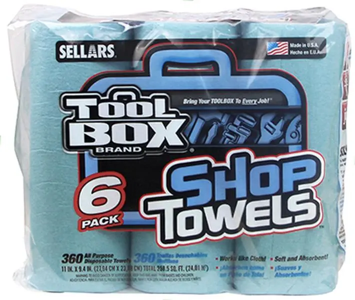 212 MAIN Rectangular Blue Disposable Shop Towel Pack, 4.75 lbs, 8.8 x 13.2 x 11 in Absorbent Household Cleaning Accessory