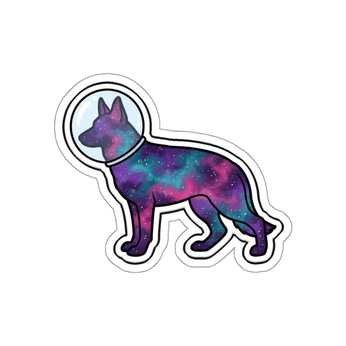 Cosmic German Shepherd Sticker | Tritan