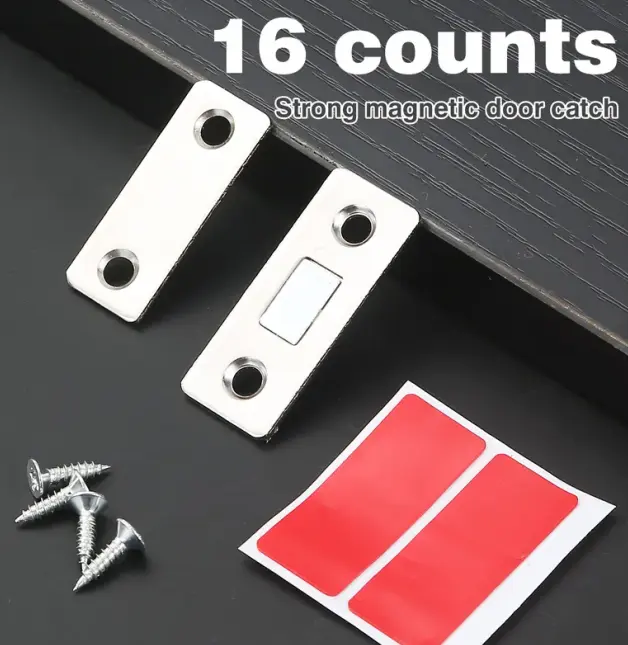 Premium Invisible Magnetic Cabinet Locks, 16-Count Strong Locks for Doors, No-Tool Easy-Install Safety Latches for Kitchen & Furniture, Invisible Lock, Strong Magnets Deter Casual Entry