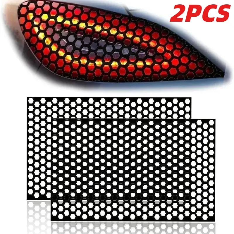 Honeycomb Headlight Sticker, Carbon Fiber Texture, Car Decoration Vinyl ...