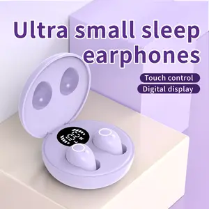 Mini Invisible Earbuds with LED High-Definition Digital Display Long Battery Life Touch Control Wireless 5.4 Connection for Fitness Sleep and Work