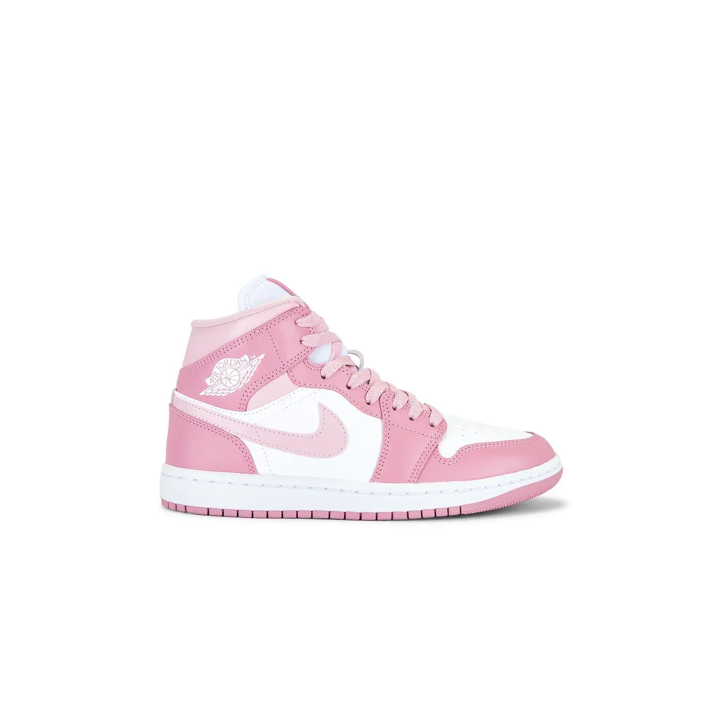 Jordan Air Jordan 1 Mid Sneaker in Elemental Pink, Sail & Iced Carmine