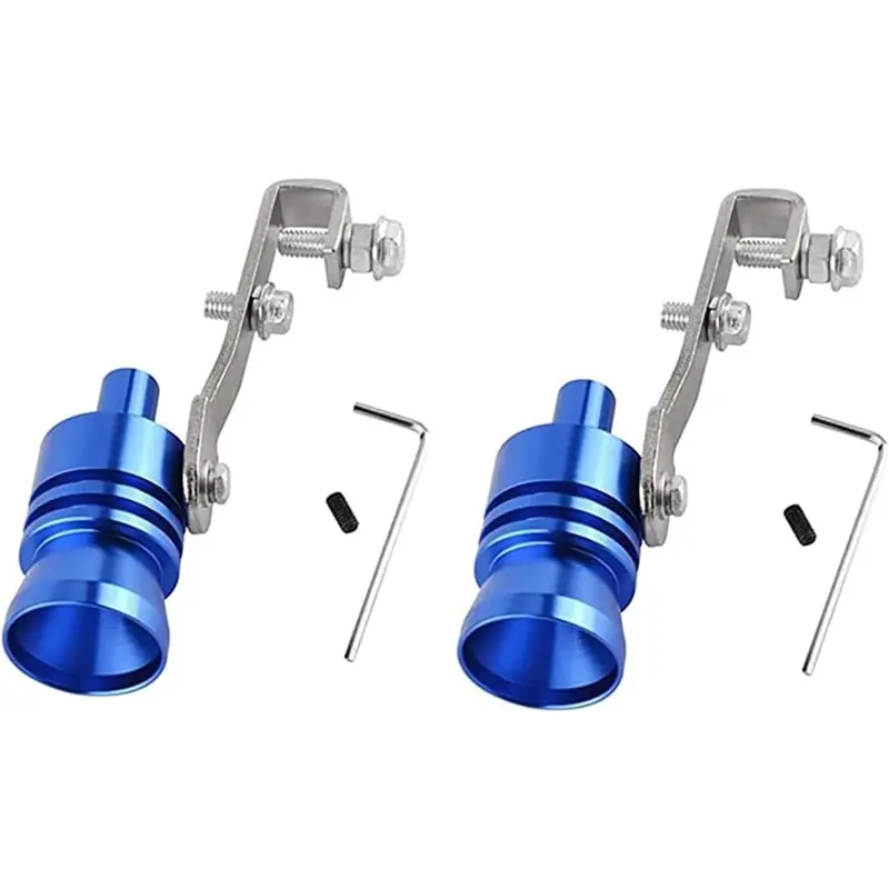 Turbo Sound Whistle Exhaust Muffler,XL Size Aluminum Alloy Universal Turbo Sound Exhaust Muffler Pipe Whistle Car Roar Maker (Blue)
