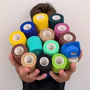 16 Pack Self Adhesive Bandage Wrap 2" X 5 Yards Multi-Colored Elastic Cohesive for Sports Wrist Ankle Vet Wrap High Elasticity No Residue Pain-Free Removal