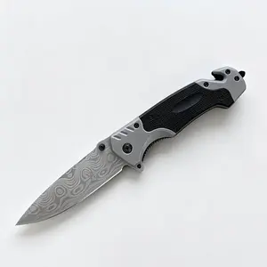 UFMUFM multifunctional folding knife made of stainless steel material, portable multifunctional knife, equipped with window breaker, seat belt cutter, EDC tool, suitable for emergency and multifunctional tools designed for various scenarios