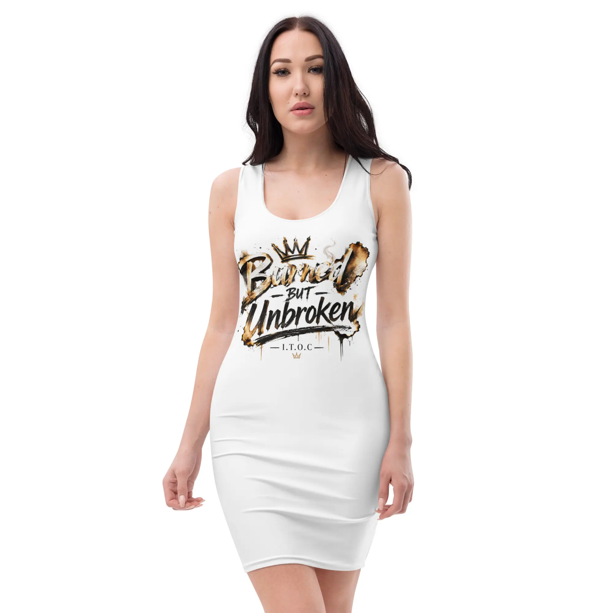 I.T.O.C “Burned But Unbroken” Bodycon Dress