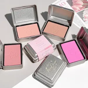 HISYI Water-Resistant Blush Powder Long-Lasting Matte Finish Buildable Coverage High Quality Makeup Compact Powder Travel-Friendly 4 Shades Pink Red Berry for Everyday Special Events Sleek Metallic Case Daily Flawless