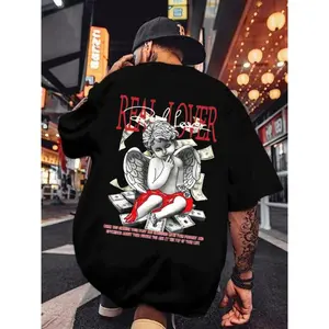 Real Lover Angel Money Graphic Hoodie, Cupid Cash Aesthetic Streetwear Sweatshirt, Romantic Rebel Vibe Shirt, Cherub With Money Edgy Shirt, Unisex Sweater Pullover Tee