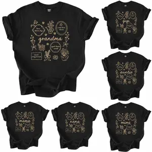 Comfort Colors Custom Floral Grandma Shirt, Floral Mama T-Shirt, Personalized Mothers Day Gift, Mama Nana Auntie Mimi Gigi Grammy Shirt