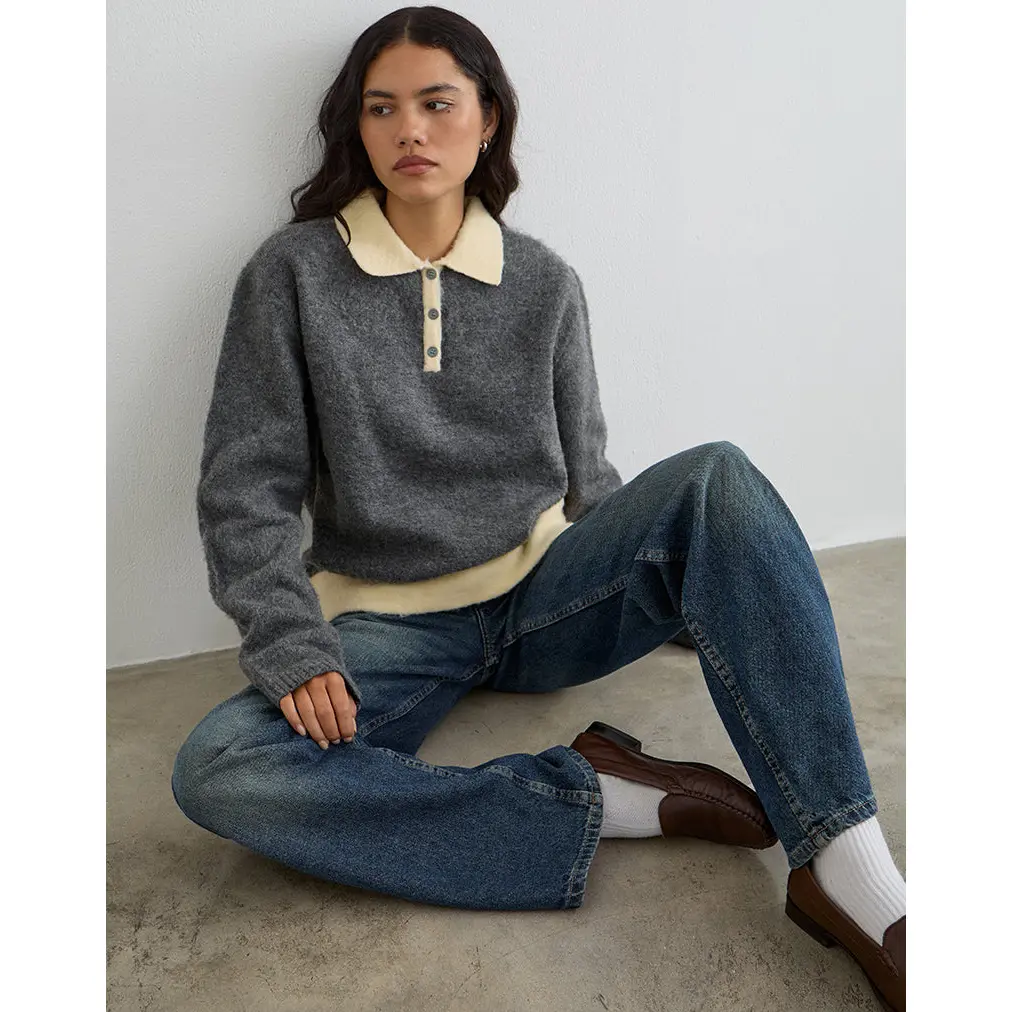 Balamoa Jumper in Knit Grey and Cream