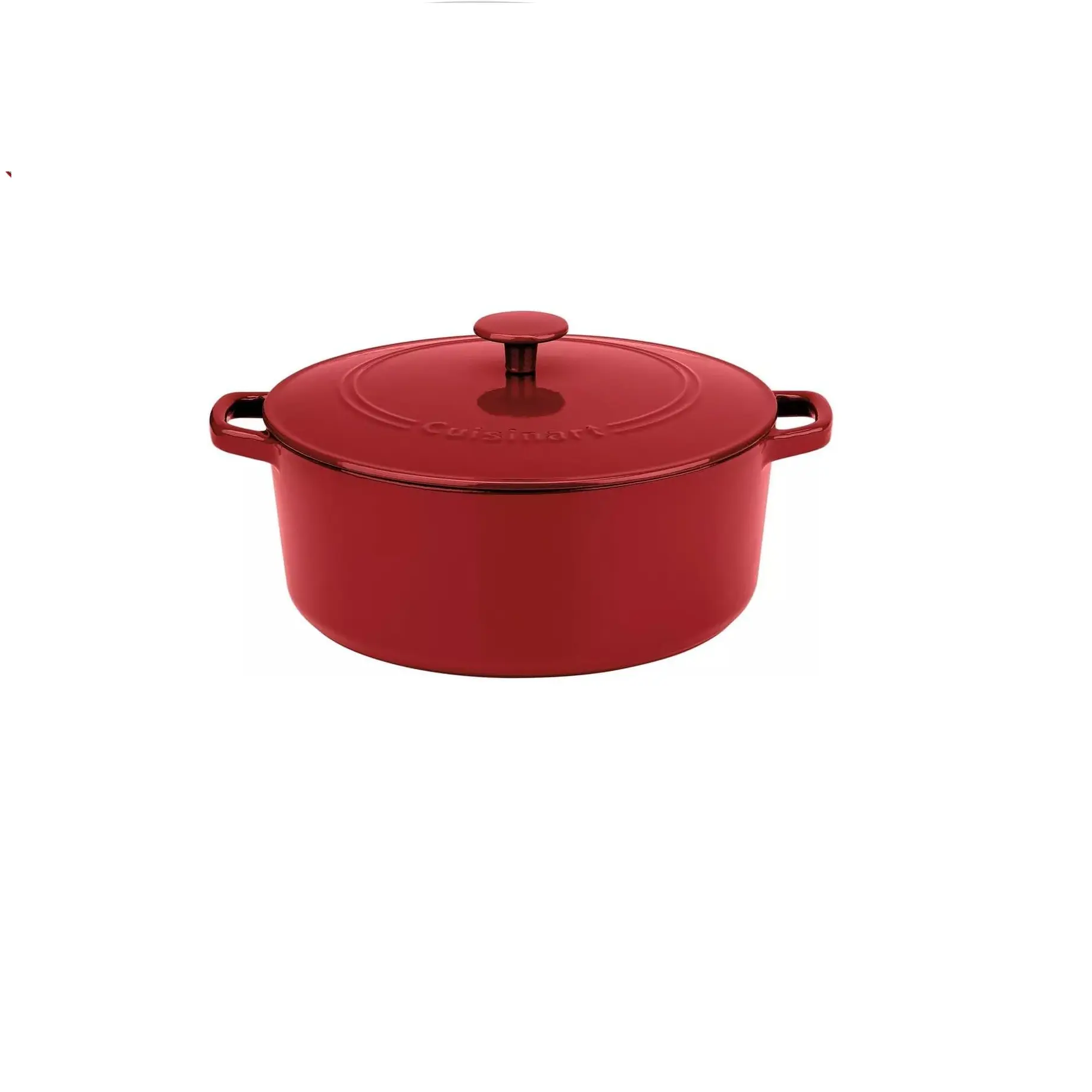 Cuisinart Chef's Classic Enameled Cast Iron 7-Quart Round Covered Casserole, Venice Red