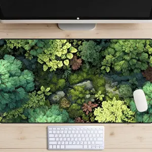 Forest Floor Desk Mat, Moss Desk Pad, Woodlands Desk Topper, Nature Aesthetic Laptop Mat, Cozy Garden Mousepad, Green Woods Desk Mat