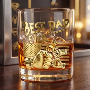 Power Fist Drinking Whiskey Glass, Personalized Gifts For Dads