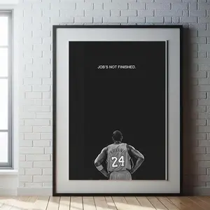 Inspirational Basketball Poster, Jobs Not Finished Quote Print, Kobe- Bryant Posters, Home Decor