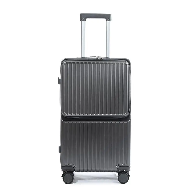 3-Piece Hard Shell Spinner Luggage Set, Travel Bundle with 30in Suitcase, Tote Bag, 20in Front-Opening Carry-On - USB Port, Cup Holder, Laptop Holder, TSA Lock, Waterproof Design for On-the-Go Charging