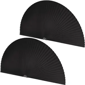 2 count Half Moon Window Shade Half Circle Arch Window Blackout, Light Filtering Pleated Fabric Shade No Drill Easy Install Light Blocking Blinds, 36 x 72 Inch (Black)