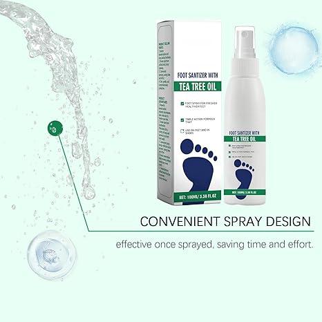 (3 bottles)Tea Tree Oil Foot Spray - Plantar Moisturizing Deodorant for Odor Control & Dry Feet Care, Natural Foot Sanitizer with Antifungal Properties,Ximonth Clear Foot Sanitizer Spray,for Foot & Shoe Freshness