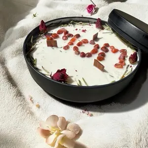 MOON+HEART Mother’s Day Candle with genuine crystals & roses  - Crystal and Soy wax Candle