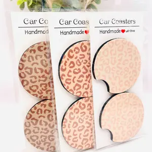 Car Coasters | Set Of 2 Car Cheetah Coaster | New Car Gift | Cute Car Accessory |  Cup Holder | Cheetah Car Coasters