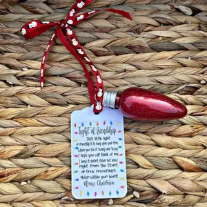Light Of Friendship Ornament, Stocking Stuffer, Bulb Ornament, Christmas Ornaments, Shatterproof Friend Ornament