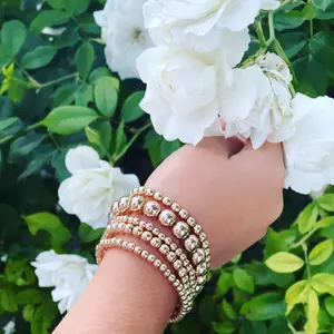 Amelia Gold Filled Beaded Stretch Bracelet