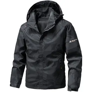 Men's Spring, Autumn, Winter Daily Outdoor Commuting Leisure Black Camo Hooded Jacket - Fashion Jacket