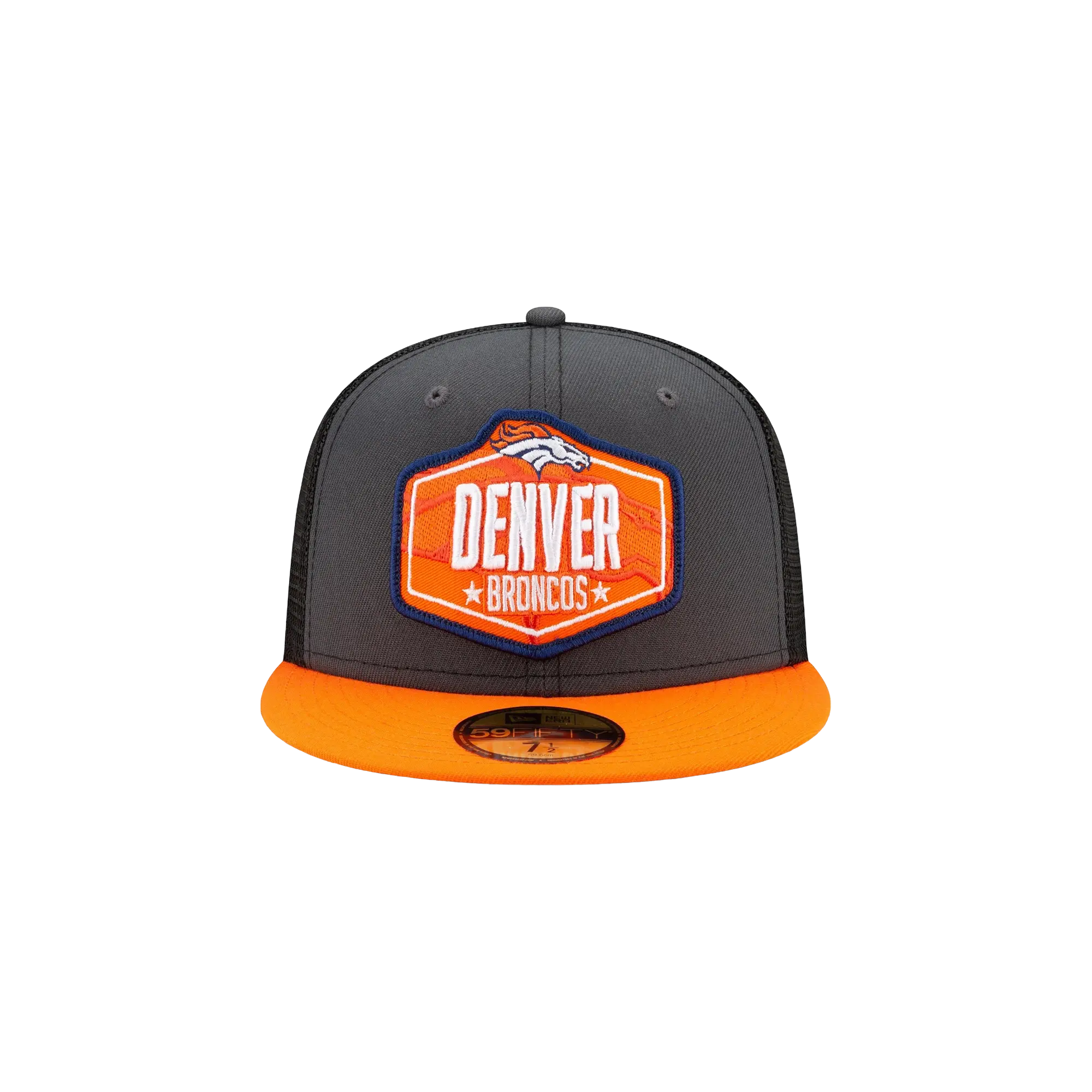 59FIFTY Denver Broncos 2021 Draft Authentic Fitted Hat "Graphite / Orange - Visor" NE782
