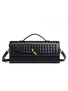Handmade Long Croissant Bag, Premium Texture, Detachable Strap, Metal Lock, Versatile Shoulder Bag for Commuting, All Seasons