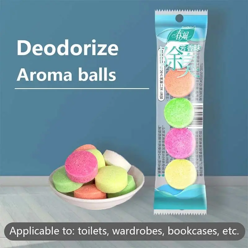 Small Size Standing Toilet Aroma Ball (1-Pack, 5 Bags Included) - P-Dichlorobenzene-Free Home Fragrance Home Care Supply, Indoor Mold-Proofing, Odour Control, Flushing-Enhancing Light Fragrance Freshener for All Seasons
