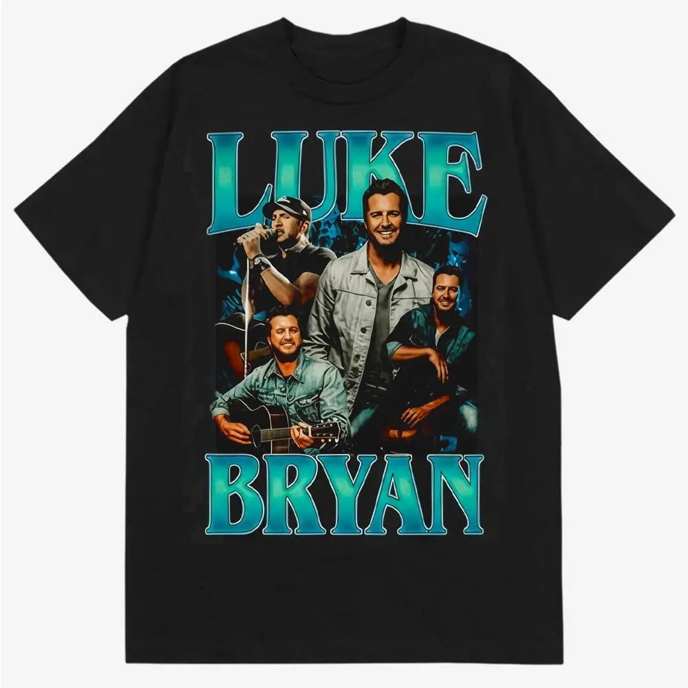Luke Bryan Graphic T-Shirt – Country Music Singer Photo Collage Tee