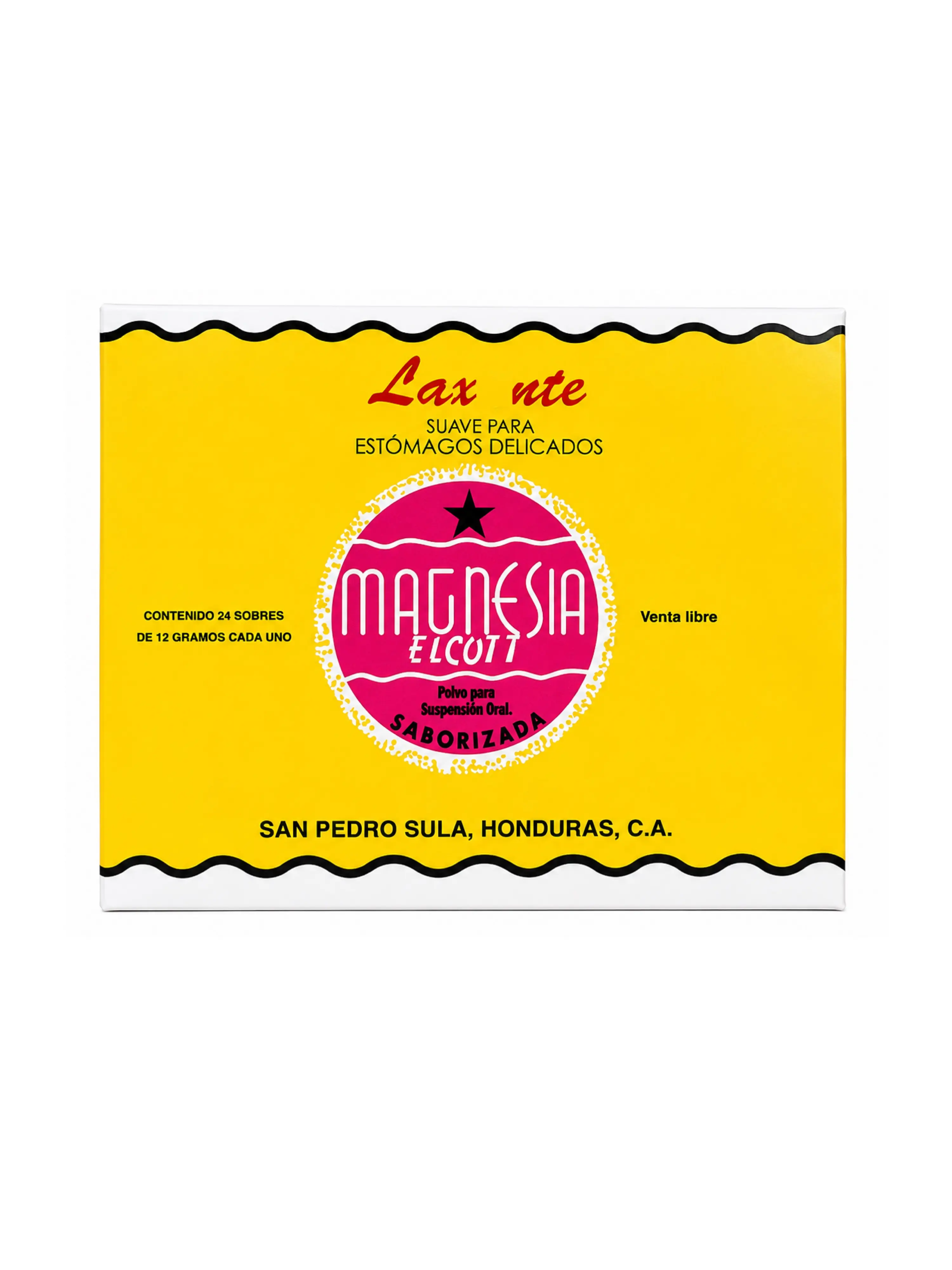 Magnesia Elcott - en Polvo 24 Sobres Caja - Original de Honduras - Magnesium Vitamin Suplement 24 Sachets