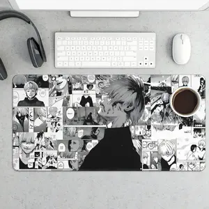 Tokyo Ghoul Anime Mouse Pad Large Black White Design for Gamers Durable Material Computer Keyboard Desk Mat Gaming Accessories