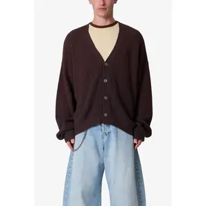 mnml Waffle Cardigan Sweater - Brown mnml Waffle Cardigan Sweater - Brown
