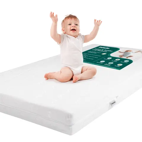 Babelio Cloud 1 Dual-Sided Breathable Crib & Toddler Bed Memory Foam Mattress, Fiberglass-Free, Flame-Tested Safe, Machine-Washable, CertiPUR-US Certified, Toddler Bed Mattress