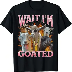 Wait I'm Goated Funny Offens Goat Adult Humor Bootleg Y2K T-Shirt#DealsForYouDays